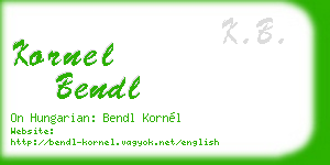 kornel bendl business card